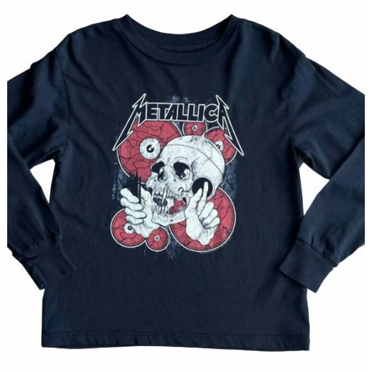 New Rowdy Sprout Kid's Metallica Concert Skull Long Sleeve In Black